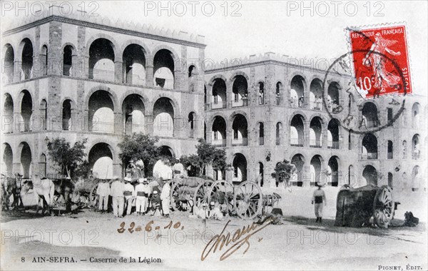 French Foreign Legion barracks, Ain-Sefra, Algeria, 1910.  Artist: Pignet