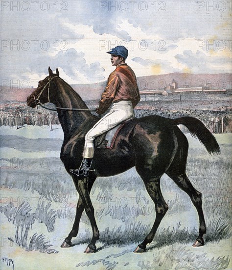 'Clamart', winner of the Grand Prix de Paris, owned by Edmond Blanc, 1892. Artist: Henri Meyer