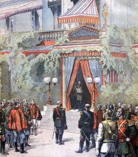 Announcement on the health of Tsar Alexander of Russia, Livadia Palace, St Petersburg, Russia, 1894. Artist: Henri Meyer