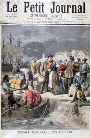 Departure of the Icelandic fishermen, 1894. Artist: Frederic Lix