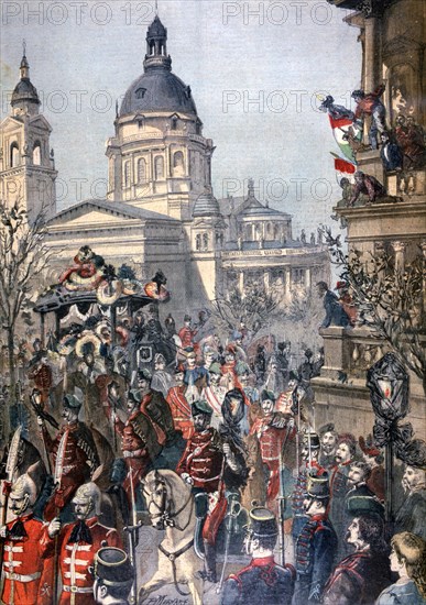 Funeral of Lajos Kossuth, Budapest, 21st March 1894.  Artist: Paul Merwart