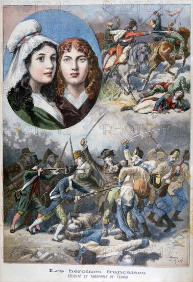 Felicite and Theophile de Fernig, French heroines, 1792, (1894). Artist: Frederic Lix