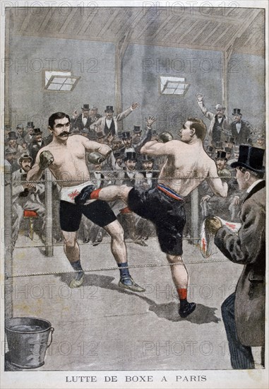 Boxing in Paris, 1899. Artist: Unknown