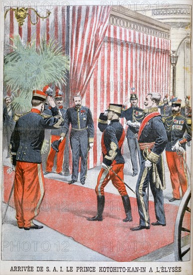 Prince Kotohito Kan' in arriving at the Élysée Palace, Paris, 1900. Artist: Unknown