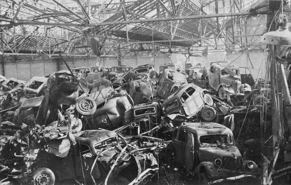 Ruins of the Renault Factory, Boulogne-Billancourt, Paris, c1942. Artist: Unknown