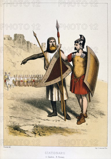 'Stationarii, a Gaul and a Roman', c1887 Artist: Francois Cudet