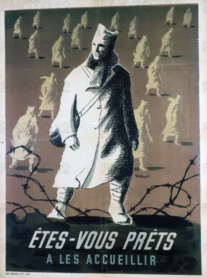 'Are You Ready to Welcome Them?', poster, c1946.  Artist: Bernard Villemot