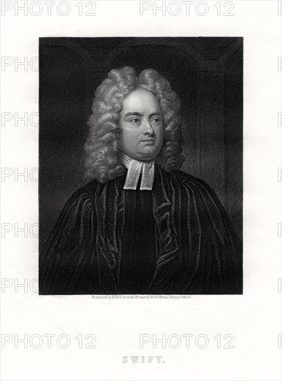 Jonathan Swift, Anglo-Irish writer, 19th century. Artist: B Holl