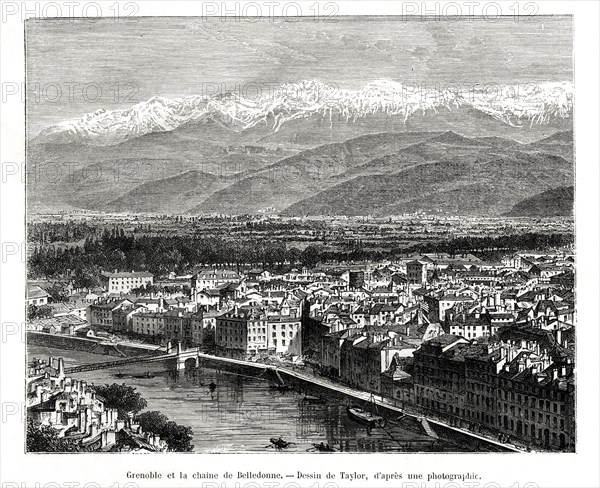 Grenoble from the Belledonne range, France, 1886. Artist: Unknown