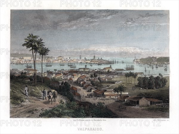 Valparaiso, Chile, 1840. Artist: Edward Willmann