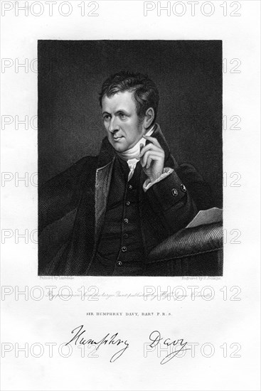 Sir Humphry Davy, 1st Baronet, Cornish chemist and physicist, 19th century.Artist: J Jenkins