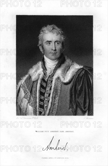 William Pitt Amherst, 1st Earl Amherst, Governor-General of India, 19th century.Artist: Freeman