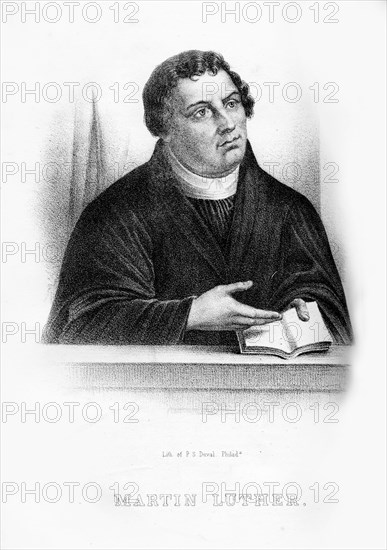 Martin Luther, German theologian, Augustinian monk, and ecclesiastical reformer, (1854). Artist: Unknown