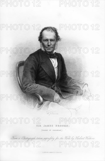 Sir James Brooke, Rajah of Sarawak, 19th century.Artist: WJ Edwards