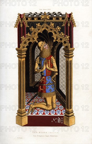 The Black Prince, c1355, (1843).Artist: Henry Shaw