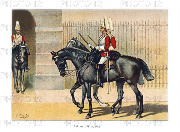 'The 1st Life Guards', c1890.Artist: Geoffrey Douglas Giles