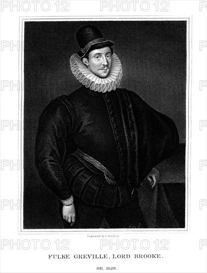 Sir Fulke Greville, 1st Baron Brooke, poet, dramatist, and statesman, (1825).Artist: J Jenkins