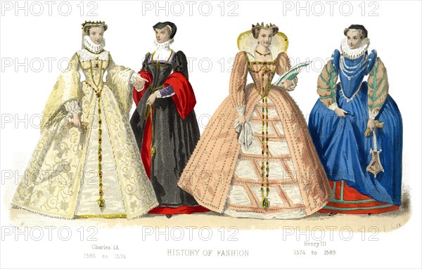 French costume: Charles IX, Henry III, (1882). Artist: Unknown