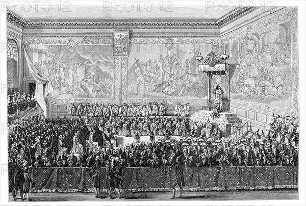 Parliament Meeting, Versailles 1776, (1885).Artist: Girardet