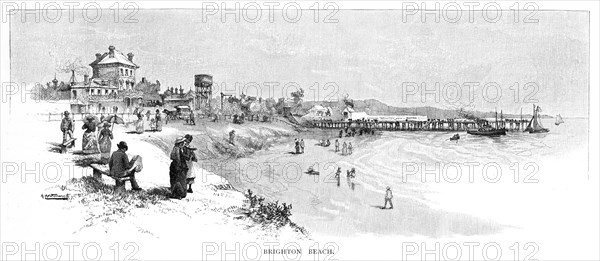 Brighton Beach, Melbourne, Victoria, Australia, 1886.Artist: Albert Henry Fullwood