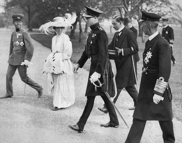 The Prince of Wales with the Empress and Crown Prince of Japan, Tokyo, 1922. Artist: Unknown