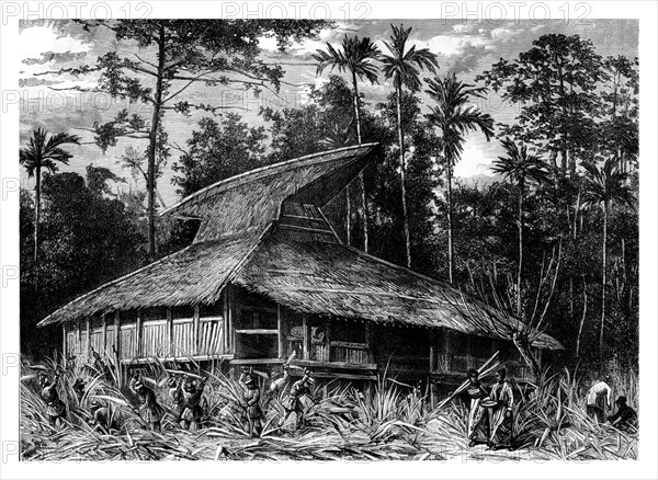 Mosque on Ternate, Indonesia, 19th century.Artist: Mesples