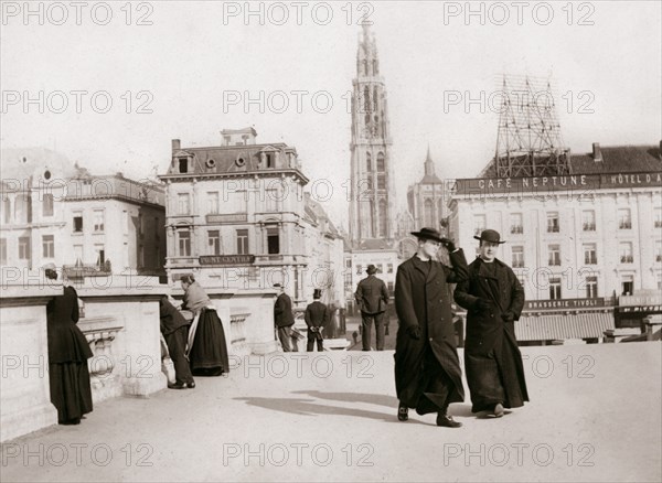 Priests, Antwerp, 1898.Artist: James Batkin