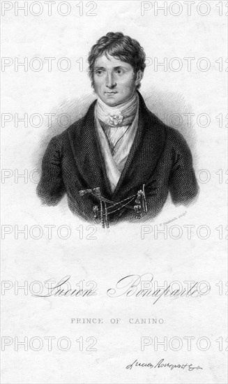 Lucien Bonaparte, Prince of Canino, 19th century.Artist: W Greatbatch