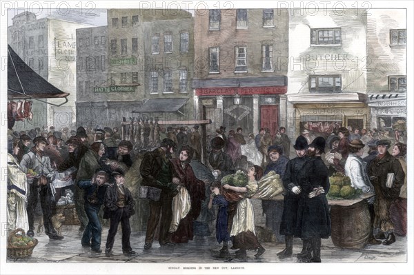 'Sunday Morning in the New Cut, Lambeth', 1872. Artist: Smith