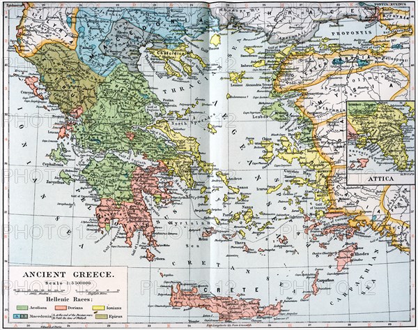 Map of Ancient Greece, 1902. Artist: Unknown