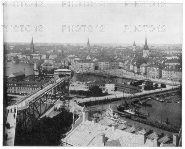 Panorama of Stockholm, Sweden, late 19th century. Artist: John L Stoddard