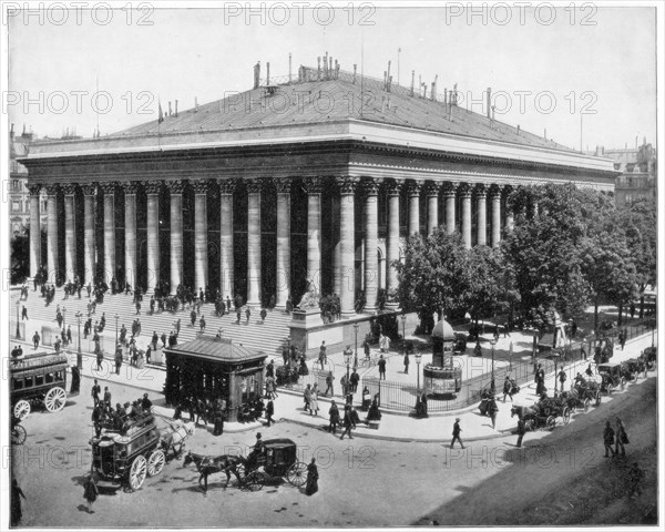 The Bourse, Paris, late 19th century.Artist: John L Stoddard