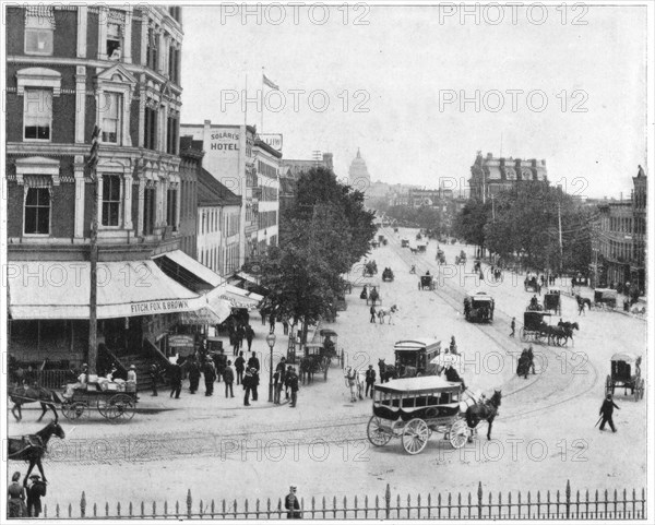 Pennsylvania Avenue, Washington DC, late 19th century.Artist: John L Stoddard