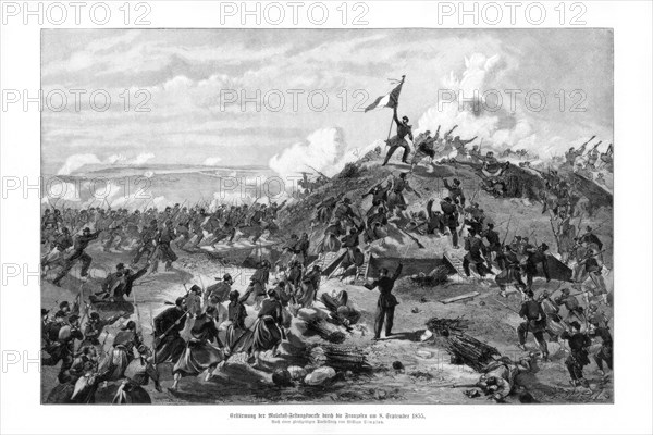 The Attack on the Malakoff', (8th September 1855), 1900.Artist: William Simpson