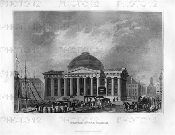 Custom House, Boston, Massachusetts, 1855.Artist: J Archer