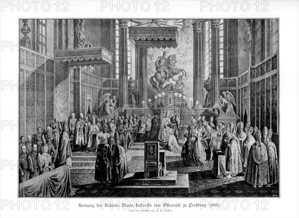 Coronation of the Empress Maria Ludovica of Austria in Pressburg, 1808. Artist: Unknown