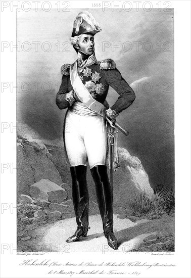 Louis Aloy de Hohenlohe-Waldenburg-Bartenstein (1765-1829), Marshal of France, 1839.Artist: Joubert