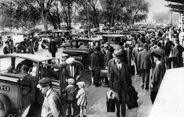 Crowds in front of the station, Orsay, Paris, 1931. Artist: Ernest Flammarion