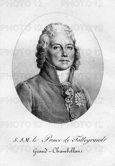 Charles Maurice de Talleyrand-Perigord, French diplomat, 19th century.Artist: Langlume