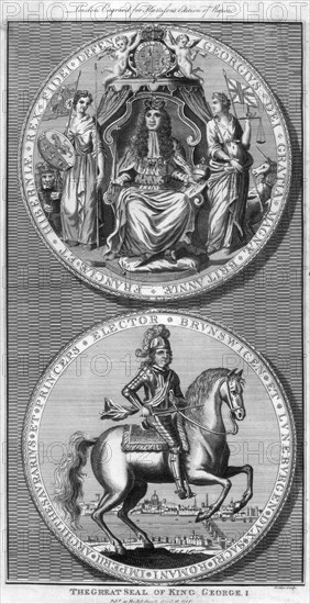 The Great Seal of King George I, 18th century (1786).Artist: Goldar