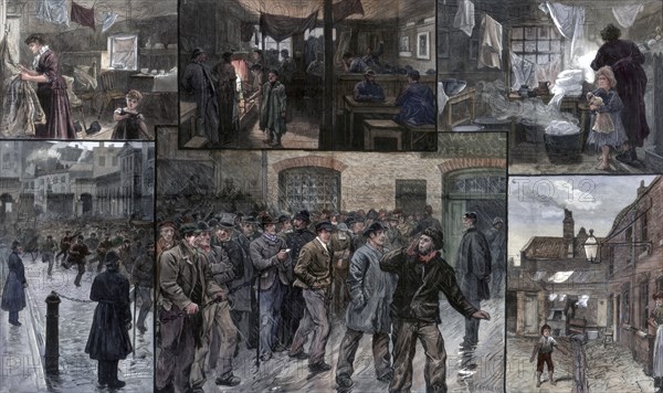 Distress in the East End of London, 1886.Artist: Charles Joseph Staniland