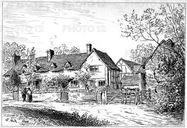 Mary Arden's cottage at Wilmcote, Warwickshire, 1885.Artist: Edward Hull