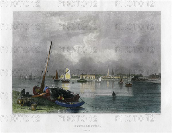 Southampton, Hampshire, 19th century.Artist: E Finden