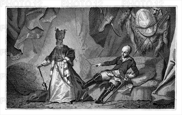 Charles XII of Sweden and the Grand Vizier, 1709-1713.Artist: Wilson