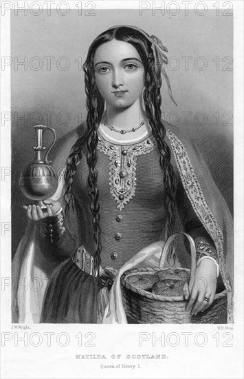 Matilda of Scotland, Queen of Henry I, (c1850s). Artist: WH Mote