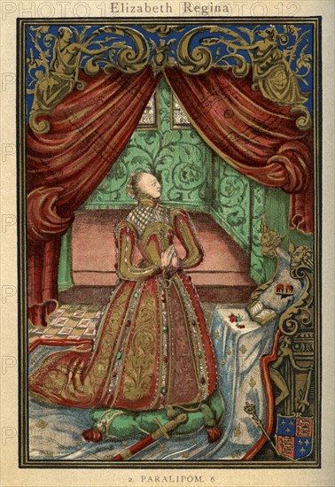 Queen Elizabeth I at prayer, 1569, (1893). Artist: Unknown