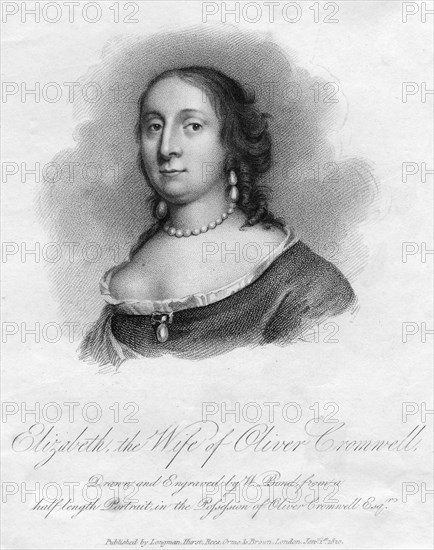 Elizabeth, wife of Oliver Cromwell, (1820).Artist: W Bond