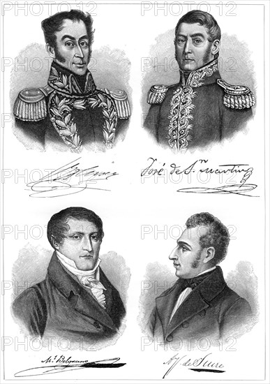 The heroes of South American independence, (1901). Artist: Unknown