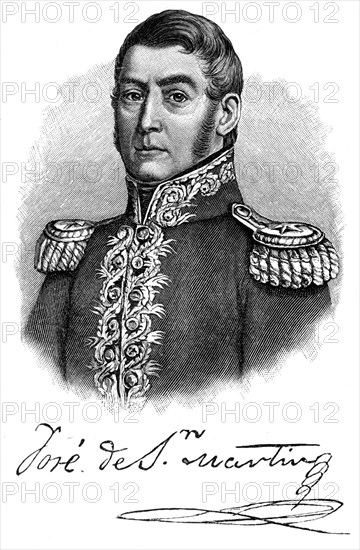 Jose de San Martin, 19th century Argentine general and independence leader, (1901). Artist: Unknown