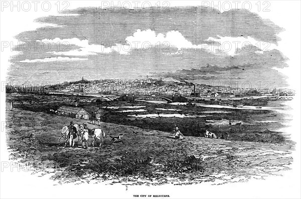 'The city of Melbourne, Australia', 1855. Artist: Unknown